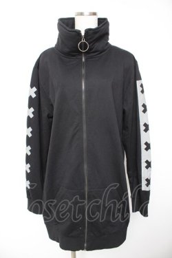 画像1: NieR Clothing / HIGH NECK LONG ZIP OUTER  黒 Y-26-01-22-085-PU-TO-SZ-ZY