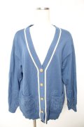F i.n.t / ローズエンブレム釦腰丈ニットカーディガン F ブルー Y-26-01-22-092-CA-TO-SZ-ZY