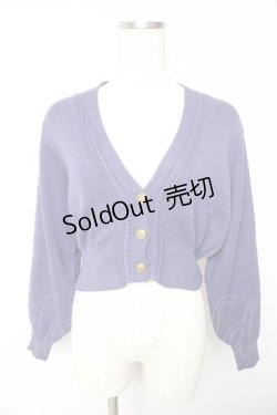 画像1: an another angelus / 飾りケーブル衿ぐりコイン釦ニットカーディガン F ブルー Y-26-01-22-094-CA-TO-SZ-ZT627