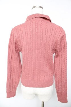 画像2: F i.n.t / モノグラムロゴ刺繍ニットポロ F ピンク Y-26-01-22-095-CA-TO-SZ-ZY