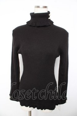 画像1: F&A / 釦付きリブタートル F ブラック Y-26-01-22-098-LO-TO-SZ-ZY