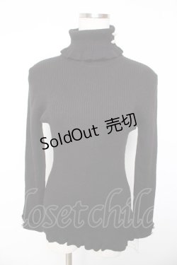 画像1: F&A / 釦付きリブタートル F ブラック Y-26-01-22-098-LO-TO-SZ-ZY