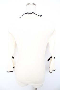 画像2: F&A / 袖口リボン7分袖ニットプルオーバー F アイボリー Y-26-01-22-100-LO-TO-SZ-ZY