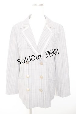 画像1: axes femme / ライン使いダブルボタンジャケット  グレー Y-26-01-22-106-AX-JA-SZ-ZY