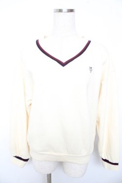 画像1: F i.n.t / チルデン風腰丈スウェットプルオーバー F アイボリー Y-26-01-22-110-CA-TO-SZ-ZY