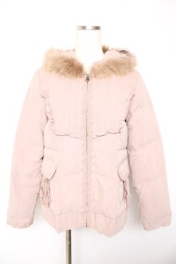画像1: axes femme / ファー付きダウン  ピンク Y-26-01-22-111-AX-CO-SZ-ZTC050