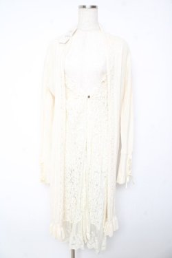 画像1: axes femme / ジレ重ね着風ロングカーディガン  生成り Y-26-01-22-128-AX-BL-SZ-ZY