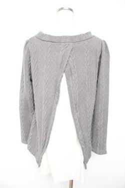 画像2: axes femme / ニットレイヤードワンピース M グレー Y-26-01-22-129-AX-OP-SZ-ZY