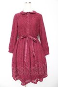 Fi.n.t / 総レース丸衿ワンピース  ワイン Y-26-01-22-131-CA-OP-SZ-ZY
