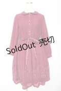 Fi.n.t / 総レース丸衿ワンピース  ワイン Y-26-01-22-131-CA-OP-SZ-ZY