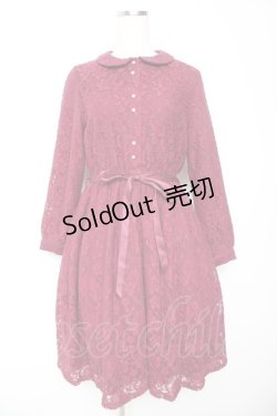 画像1: Fi.n.t / 総レース丸衿ワンピース  ワイン Y-26-01-22-131-CA-OP-SZ-ZY