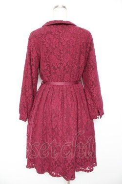 画像2: Fi.n.t / 総レース丸衿ワンピース  ワイン Y-26-01-22-131-CA-OP-SZ-ZY