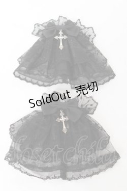画像1: Chalmiere / クロスレースお袖留め  黒 Y-26-01-22-019-LO-ZA-SZ-ZY