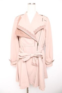 画像1: axes femme / ZIPアップトレンチコート  ピンク Y-26-01-22-142-AX-CO-SZ-ZY