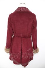 画像2: axes femme / レースカラーコート  ワイン Y-26-01-22-143-AX-CO-SZ-ZTC036 (2)
