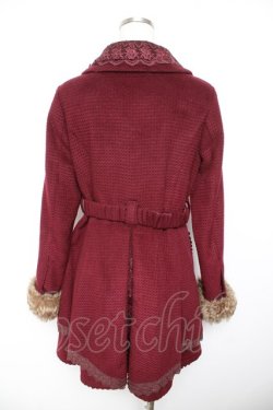 画像2: axes femme / レースカラーコート  ワイン Y-26-01-22-143-AX-CO-SZ-ZTC036