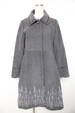 画像1: axes femme / オーナメント刺繍入りコート L グレー Y-26-01-22-146-AX-CO-SZ-ZTC046