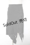 BPN / レースアップランダムスカート M 黒 Y-26-01-22-151-GO-SK-SZ-ZY