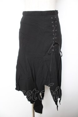 画像1: BPN / レースアップランダムスカート M 黒 Y-26-01-22-151-GO-SK-SZ-ZY