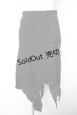 画像1: BPN / レースアップランダムスカート M 黒 Y-26-01-22-151-GO-SK-SZ-ZY