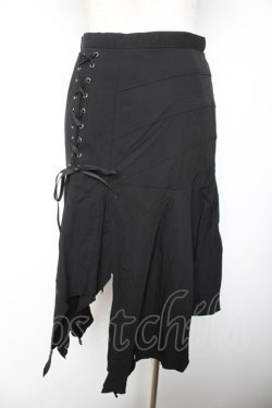 画像2: BPN / レースアップランダムスカート M 黒 Y-26-01-22-151-GO-SK-SZ-ZY