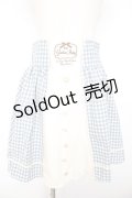 Amavel / ギンガムチェック柄切替刺繍入りサリバンスカート M サックス Y-26-01-22-153-CA-SK-SZ-ZY