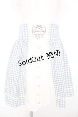 画像1: Amavel / ギンガムチェック柄切替刺繍入りサリバンスカート M サックス Y-26-01-22-153-CA-SK-SZ-ZY