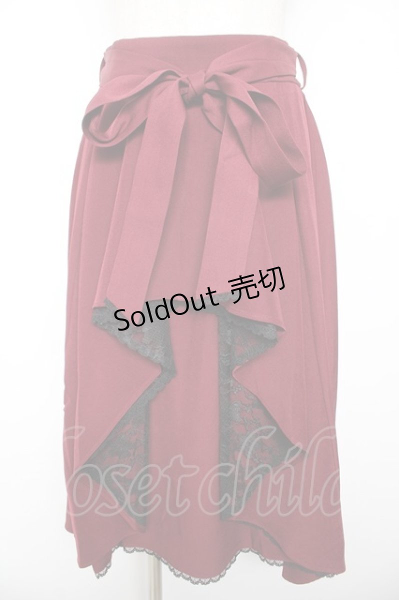 画像1: axes femme / バイカラーレースフリルスカート F ワイン Y-26-01-22-154-AX-SK-SZ-ZI (1)