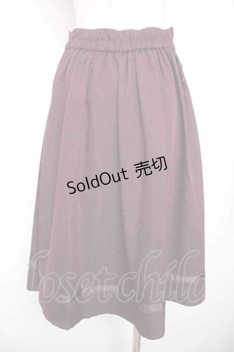 画像2: axes femme / ローズ刺繍フレアスカート  ワイン Y-26-01-22-155-AX-SK-SZ-ZS (2)