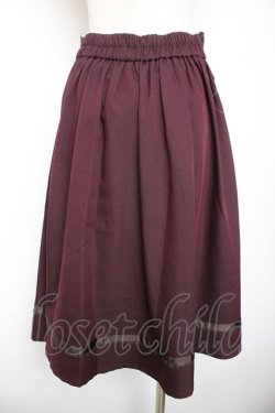 画像2: axes femme / ローズ刺繍フレアスカート  ワイン Y-26-01-22-155-AX-SK-SZ-ZY