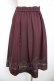 画像2: axes femme / ローズ刺繍フレアスカート  ワイン Y-26-01-22-155-AX-SK-SZ-ZY (2)