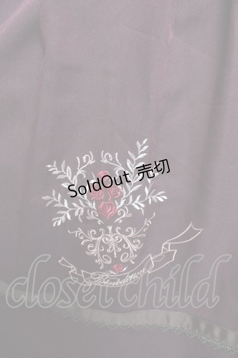 画像3: axes femme / ローズ刺繍フレアスカート  ワイン Y-26-01-22-155-AX-SK-SZ-ZS (3)