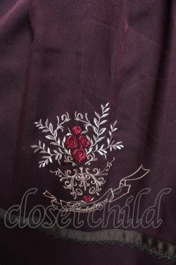 画像3: axes femme / ローズ刺繍フレアスカート  ワイン Y-26-01-22-155-AX-SK-SZ-ZY