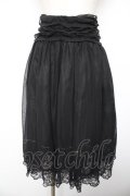 BPN / 裾レースシフォンスカート  黒 Y-26-01-22-156-GO-SK-SZ-ZY