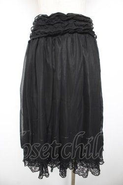 画像2: BPN / 裾レースシフォンスカート  黒 Y-26-01-22-156-GO-SK-SZ-ZY