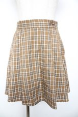 画像1: F i.n.t / ロゴ刺繍入りサイドプリーツチェックミニスカート F ベージュ×ホワイト Y-26-01-22-164-CA-SK-SZ-ZT496 (1)