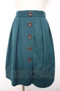 F i.n.t / フェイクレザー釦タックスカート F ブルーグリーン Y-26-01-22-166-CA-SK-SZ-ZY