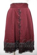 axes femme / 薔薇刺繍バイカラースカート F ワイン Y-26-01-22-167-AX-SK-SZ-ZY
