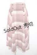 axes femme / ハイウエスト起毛チェックスカート M ピンク Y-26-01-22-168-AX-SK-SZ-ZY