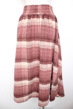画像2: axes femme / ハイウエスト起毛チェックスカート M ピンク Y-26-01-22-168-AX-SK-SZ-ZY