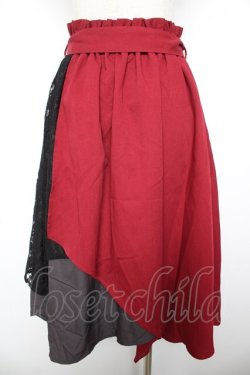 画像2: axes femme / 連ボタンイレヘムスカート  ワイン Y-26-01-22-169-AX-SK-SZ-ZY