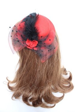 画像2: MABLE / バラ羽根付きミニハット  赤 Y-26-01-22-024-GO-AC-SZ-ZY