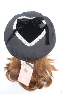 画像1: Eri Aino's collaboration / シャーロットの水曜日ベレー帽  黒 Y-26-01-22-028-LO-AC-SZ-ZY