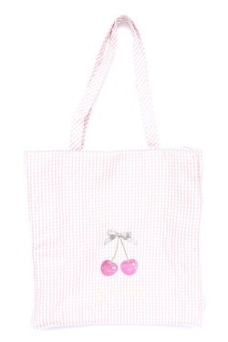 画像1: Maison de FLEUR / ギンガムチェリートートバック  ピンク Y-26-01-22-036-LO-BG-SZ-ZY