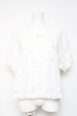 画像1: PINK HOUSE / ローンフリルブラウス F 白 Y-26-01-24-039-LO-BL-SZ-ZY