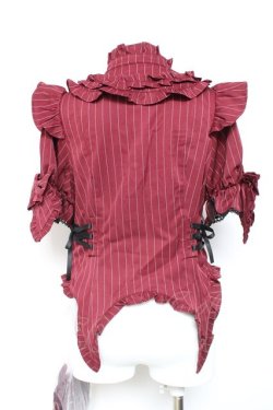 画像3: Chalmiere / ストライプリボンブラウス M ワイン Y-26-01-24-045-LO-BL-SZ-ZY