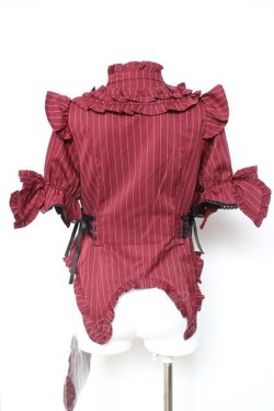 画像3: Chalmiere / ストライプリボンブラウス M ワイン Y-26-01-24-046-LO-BL-SZ-ZY