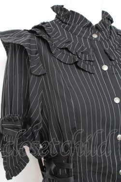 画像4: Chalmiere / ストライプリボンブラウス M 黒 Y-26-01-24-047-LO-BL-SZ-ZY