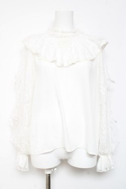 画像1: axes femme kawaii / ヴィンテージシフォンブラウス  白 Y-26-01-24-051-AX-BL-SZ-ZY