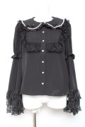 Ank Rouge / おリボン姫袖ブラウス M 黒 Y-26-01-24-052-CA-BL-SZ-ZY